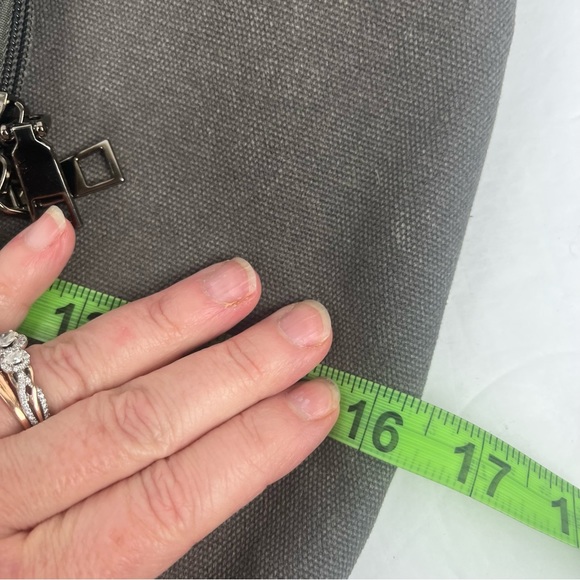 Grace Callie designs GENOVA bag in army green canvas w/leather trim-EUC - Picture 6 of 16